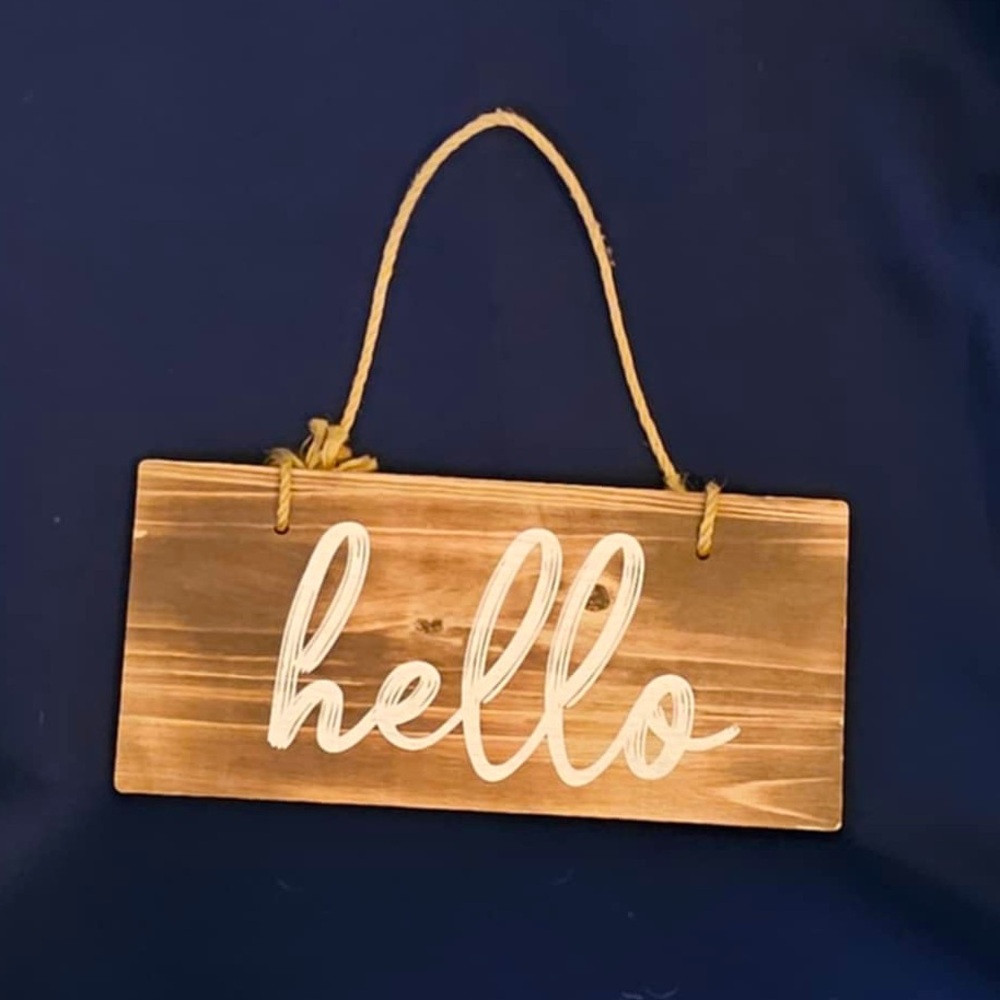 Reversible Wooden Hanging Sign - Picture 2 of 3